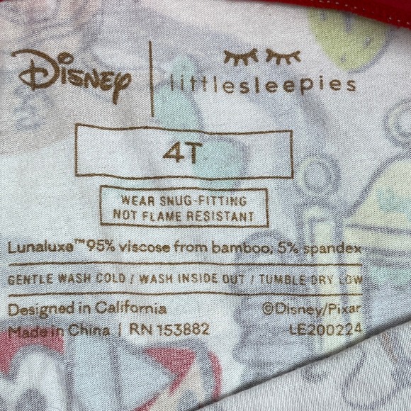 Disney Little Sleepies Cars Lightning McQueen 4T Bamboo Pajama Shorts Set - Picture 6 of 6